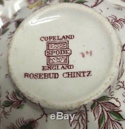 Vintage England Copeland Spode Rosebud Chintz China Dinnerware Set (30) Piceces