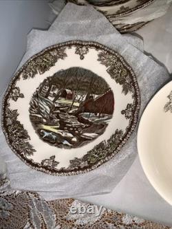 Vintage England Johnson Bros 38 Pc Friendly Village Scene Setting for 6