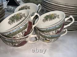 Vintage England Johnson Bros 38 Pc Friendly Village Scene Setting for 6