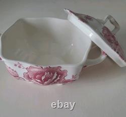 Vintage English Chippendale Johnson Bro, Creamer And Sugar with Lid China Vtg Vintage English Chippendale Johnson Bro, Creamer And Sugar with Lid China Vtg