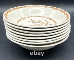 Vintage Furnivals Quail Brown Transferware China Set Made In England 53 Pieces