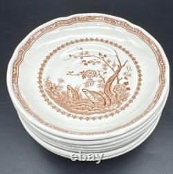 Vintage Furnivals Quail Brown Transferware China Set Made In England 53 Pieces