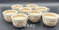 Vintage Furnivals Quail Brown Transferware China Set Made In England 53 Pieces