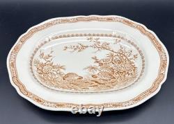 Vintage Furnivals Quail Brown Transferware China Set Made In England 53 Pieces