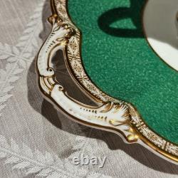 Vintage George Jones Crescent Green Gold Tea Set 40 Pcs 12 Place Mint