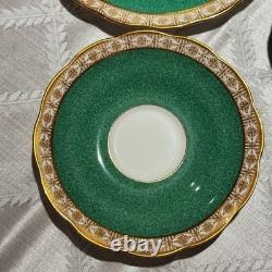 Vintage George Jones Crescent Green Gold Tea Set 40 Pcs 12 Place Mint Vintage George Jones Crescent Green Gold Tea Set 40 Pcs 12 Place Mint