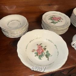 Vintage Gibson Cottage Rose Dinnerware For 8