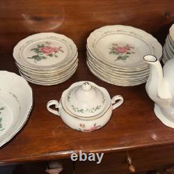 Vintage Gibson Cottage Rose Dinnerware For 8