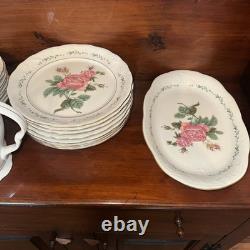 Vintage Gibson Cottage Rose Dinnerware For 8