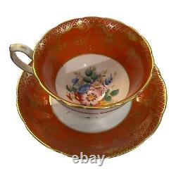 Vintage HAMMERSLEY Tea Cup & Saucer REAL BONE CHINA Made in England RED Paisley