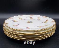 Vintage Hammersley China Set Of 6 Flower Poppy Dinner Plates Scalloped England