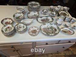 Vintage Johnson Bros Dinnerware Set All 97 Pieces Plates/cups/pitcher/bowls Etc