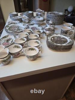 Vintage Johnson Bros Dinnerware Set All 97 Pieces Plates/cups/pitcher/bowls Etc