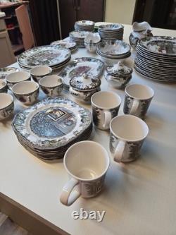 Vintage Johnson Bros Dinnerware Set All 97 Pieces Plates/cups/pitcher/bowls Etc