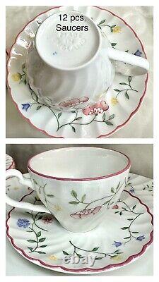 Vintage Johnson Brothers Summer Chintz 88 Pcs Floral 12 Settings Pink Trimmed