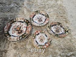 Vintage Mason's Ashworths Ironstone China Imari Style 15 Pc Plate Set England