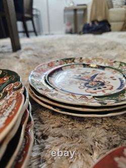 Vintage Mason's Ashworths Ironstone China Imari Style 15 Pc Plate Set England