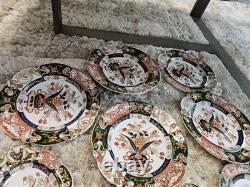 Vintage Mason's Ashworths Ironstone China Imari Style 15 Pc Plate Set England