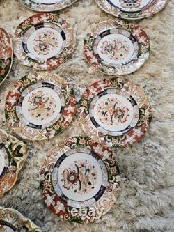 Vintage Mason's Ashworths Ironstone China Imari Style 15 Pc Plate Set England