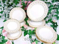 Vintage Minton Bone China 4 Person / 16 Piece Dinner Set Jubilee Pattern