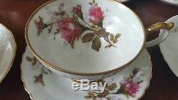 Vintage Nine tea cups and plates sets (9 SETS) BONE CHINA, GRACE, ENGLAND