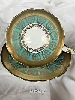 Vintage Ornate Royal Stafford Bone China England Pedestal Tea Cup and Saucer Set