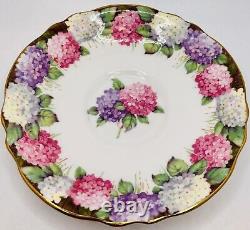 Vintage PARAGON Cup & Saucer Set Hydrangea Floral Purple Pink Teacup