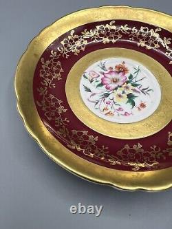 Vintage Paragon England Floral Bouquet on Gold Red Band Tea Cup & Saucer Set