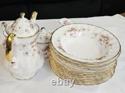 Vintage Paragon Victoriana Tea Set wt. Dinnerware, 22kt Gold Bone China England