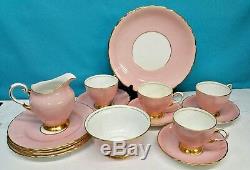 Vintage Plant Tuscan Bone China Pink M In England 15 Pieces Set New Never Used