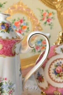 Vintage Porcelain Royal Albert Lady Carlyle Coffee Set Bone China England For 2