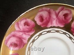 Vintage ROYAL CHELSEA England Heavy Gilding Roses Teacup & Saucer Set