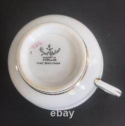 Vintage ROYAL CHELSEA England Heavy Gilding Roses Teacup & Saucer Set