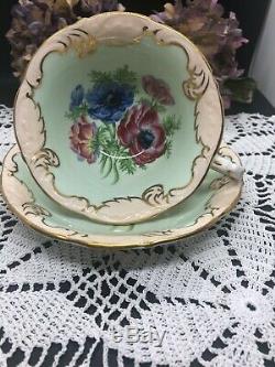 Vintage Rare Paragon Bone China England Poppies Anemones Tea Cup & Saucer Set