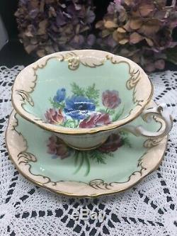 Vintage Rare Paragon Bone China England Poppies Anemones Tea Cup & Saucer Set