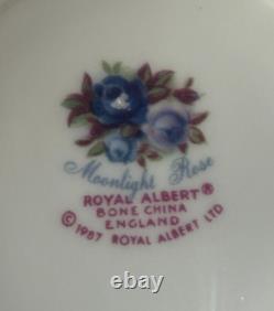Vintage Royal Albert Bone China England 3 Pc Set Cup Saucer Plate MOONLIGHT ROSE