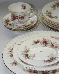 Vintage Royal Albert Lavender Rose Bone China Tea Set 20pc England Gold Trim
