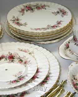 Vintage Royal Albert Lavender Rose Bone China Tea Set 20pc England Gold Trim