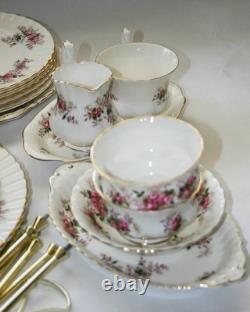 Vintage Royal Albert Lavender Rose Bone China Tea Set 20pc England Gold Trim