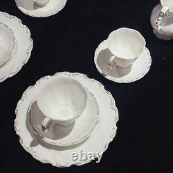 Vintage Royal Albert Orleans Bone China Tea Coffee Set of 8 42 Pcs Mint England