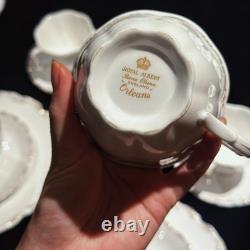 Vintage Royal Albert Orleans Bone China Tea Coffee Set of 8 42 Pcs Mint England