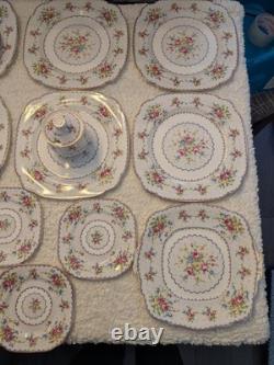 Vintage Royal Albert Petit Point Bone China Set Mint 72 Pieces