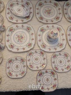 Vintage Royal Albert Petit Point Bone China Set Mint 72 Pieces