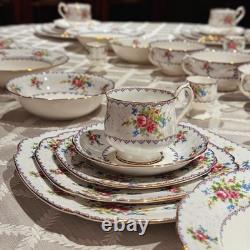 Vintage Royal Albert Petit Point Bone China Set of 5 46 Pc Mint