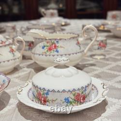 Vintage Royal Albert Petit Point Bone China Set of 5 46 Pc Mint