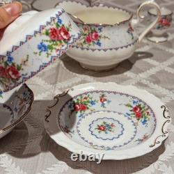 Vintage Royal Albert Petit Point Bone China Set of 5 46 Pc Mint