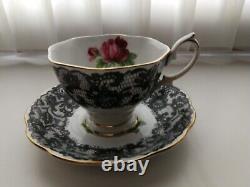 Vintage Royal Albert Senorita rose & lace bone china teacup and saucer set