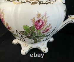 Vintage Royal Chelsea England Bone China Moss Rose TEAPOT SUGAR BOWL CREAMER SET