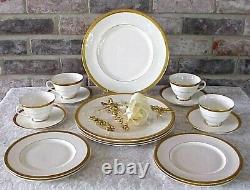 Vintage Royal Doulton Bone China Royal Gold Dinnerware Set (16 Pcs.) England