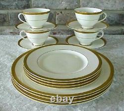Vintage Royal Doulton Bone China Royal Gold Dinnerware Set (16 Pcs.) England